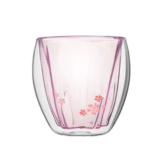 【好玻GOODGLAS】粉紅櫻花雙層玻璃杯240ml