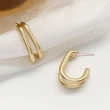 【00:00】韓國設計S925銀針幾何金屬勾勾線條造型耳環