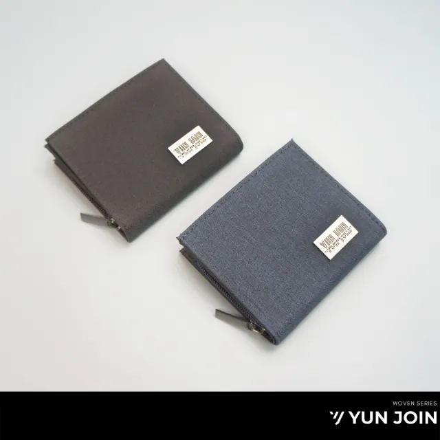 【YUN JOIN】woven-拉鍊短夾(日系織面 皮夾 錢包 多卡位 零錢收納 短夾)