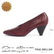 【TINO BELLINI 貝里尼】義大利進口摩登V型鞋口尖楦高跟鞋FWDV0016(棗紅)