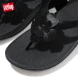 【FitFlop】LULU CORSAGE TOE-POST BACK-STRAP SANDALS 麂皮花朵後帶涼鞋-女(靓黑色)