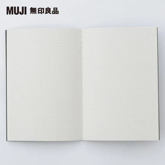 【MUJI 無印良品】筆記本/5mm方格/線裝/30張.A5.深灰
