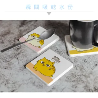 【收納王妃】黃阿瑪的後宮生活 硬式珪藻土 吸水 杯墊 矽藻土 2入/組(尺寸:10x10x0.9cm)