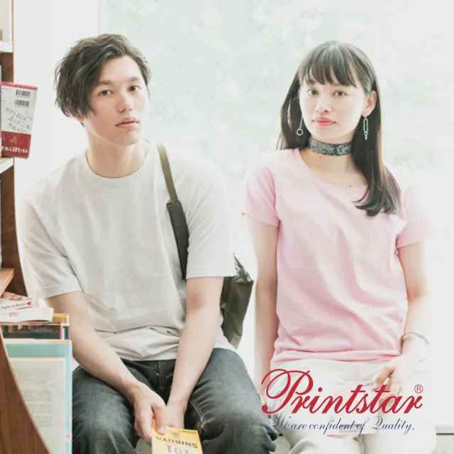 【日本 PRINTSTAR】純棉 5.6oz 重磅T恤-男女同款(淺藍)