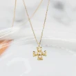 【Dinner collection】珍珠小鑽十字架K金項鍊