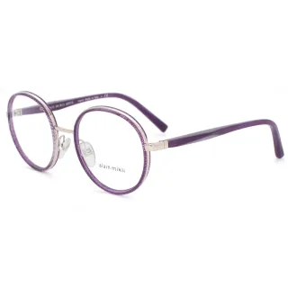 【Alain Mikli】法式鬼才視覺魔法師 繽紛圓框平光眼鏡(紫色 A02025-006)