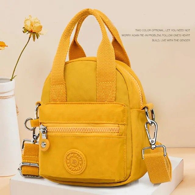 【Amay Style 艾美時尚】現貨 女包 迷你包 手提包 防潑水輕巧肩背mini小方包(黃)