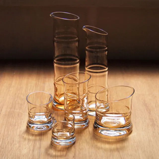 【廣田硝子】金竹酒器三件組