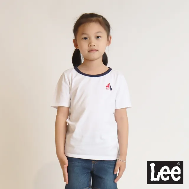【Lee】童裝 短袖T恤 / 帆船印花 天鵝白 標準版型(LL200197K14)
