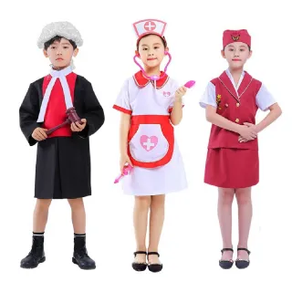 【Kori Deer 可莉鹿】兒童萬聖節服裝角色扮演職業裝扮-醫生法官空姐護士(男童女童變裝派對造型攝影護士)