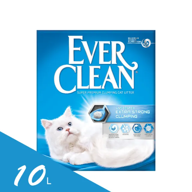 【EverClean 藍鑽】強效凝結除臭貓砂10L-2入組(歐規)