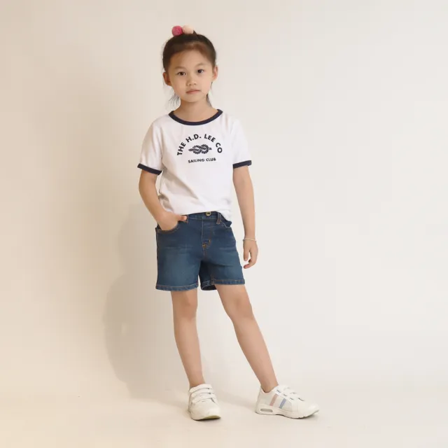 【Lee 官方旗艦】童裝 短袖T恤 / 復古繩索 雲朵白 標準版型(LL200199K14)