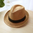 【橘魔法】親子款 黑帶紳士帽草帽 (兒童 大人 帽子 麻帽 草帽 遮陽帽)