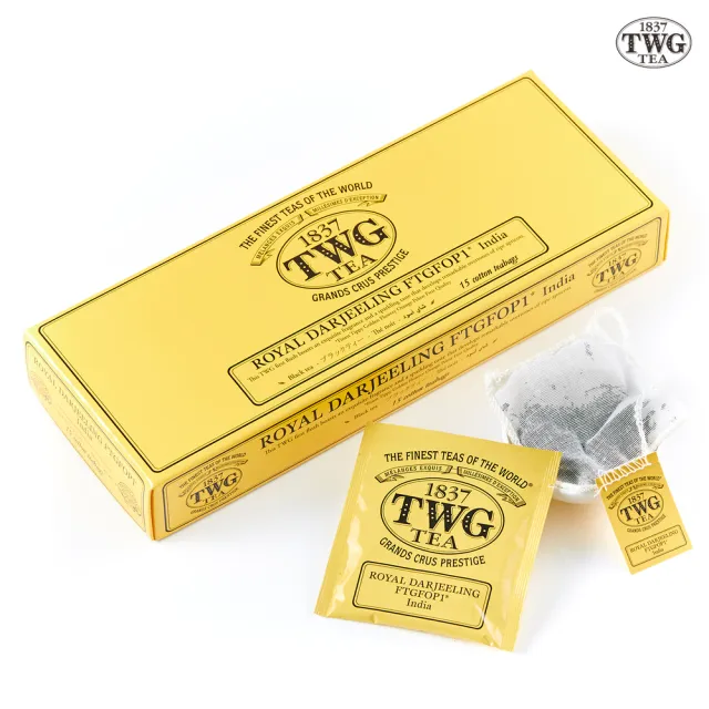 【TWG Tea】手工純棉茶包 皇家大吉嶺 15包/盒(Royal Darjeeling FTGFOP1;黑茶)