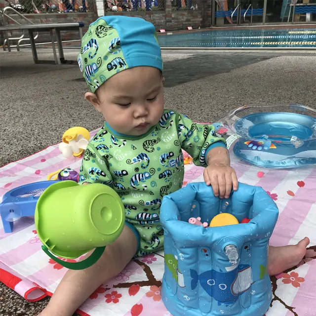 【Splash About 潑寶】嬰兒 尿布褲 連身 防曬 抗UV-國王變色龍(嬰兒泳褲)