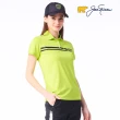 【Jack Nicklaus 金熊】GOLF女款條紋印花吸濕排汗POLO衫/高爾夫球衫(綠色)