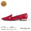 【TINO BELLINI 貝里尼】巴西進口牛漆皮平底樂福鞋FBV0003(紅)