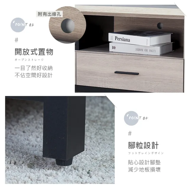 【時尚屋】[DV9]墨爾本7.5尺灰橡仿石面L型電視展示櫃DV9-309+321(免運費 免組裝 電視櫃)