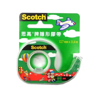 【3M】104 Scotch隱形膠帶 附輕便膠台 12mmx11.4M(3入1包)