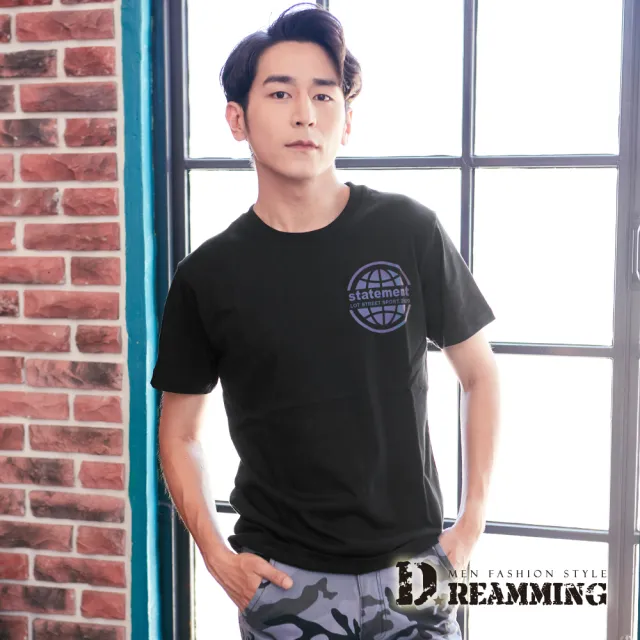【Dreamming】MIT炫彩地球儀純棉休閒圓領短T 親膚 透氣(共二色)