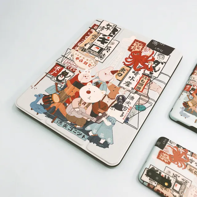 【BOJI 波吉】iPad 7/8/9 10.2吋 書本式內置筆槽保護軟殼 大阪音樂節