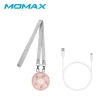 【Momax】USB可桌立可掛脖附補妝鏡小風扇IF2D