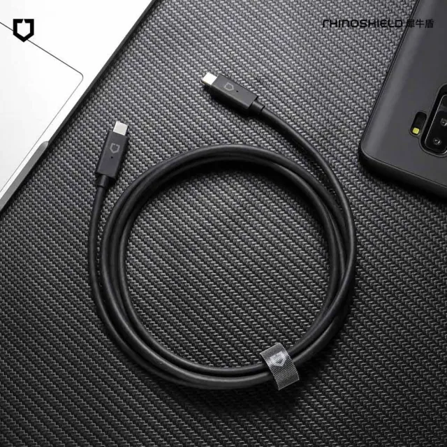 【RHINOSHIELD 犀牛盾】USB-C to USB-C 黑色傳輸/充電線 「2公尺/2M」(Mac/PC適用Type C)