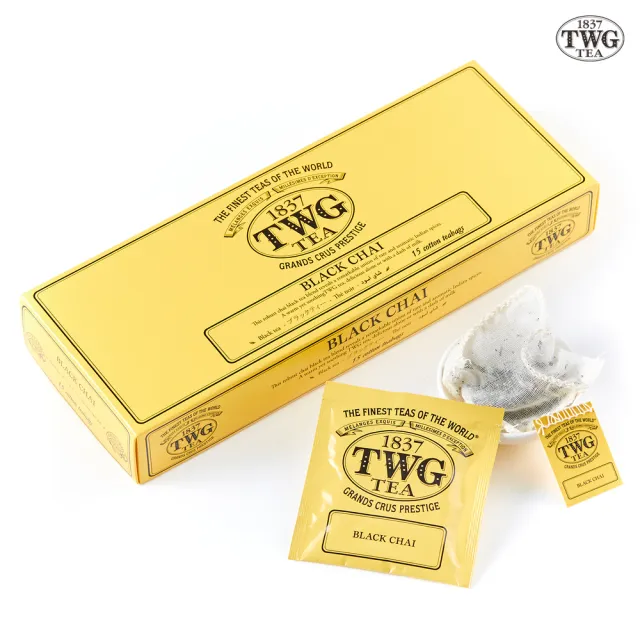 【TWG Tea】手工純棉茶包 黑幻茗茶 15包/盒(Black Chai;黑茶)