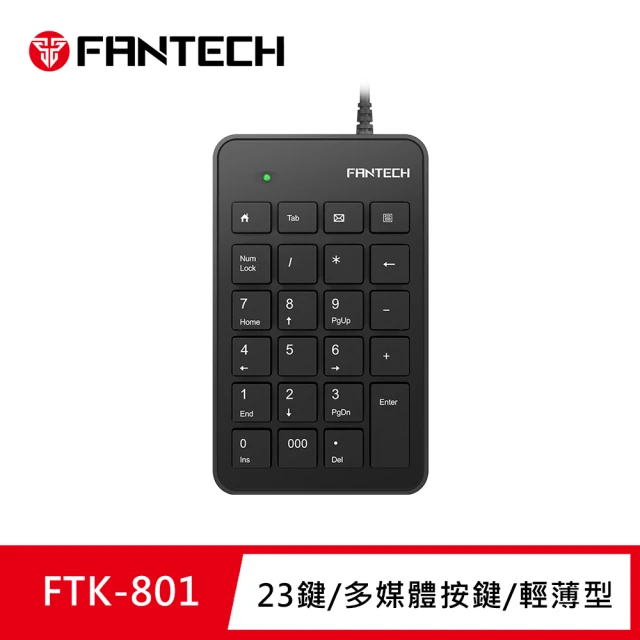 【FANTECH】輕薄型USB數字鍵盤(FTK-801)