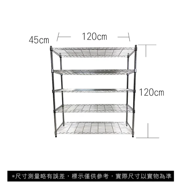 【A+Courbe】MIT耐重五層架 45x120x120cm(鐵力士架/鐵架/收納架/置物架/層架/架子)