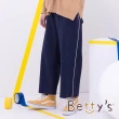 【betty’s 貝蒂思】側邊壓飾休閒寬褲(深藍)