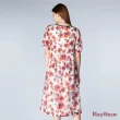 【KeyWear 奇威名品】夏季印花公主袖圓領短袖洋裝