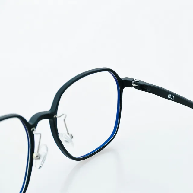 【ASLLY】S1047超輕量塑鋼梯形濾藍光眼鏡