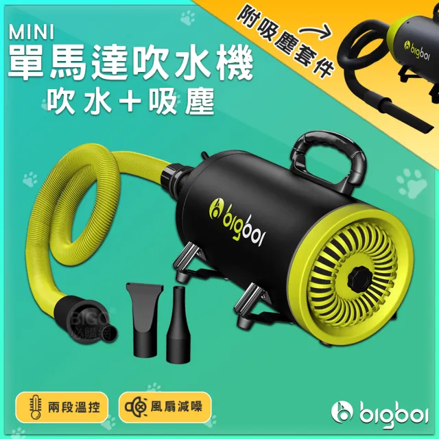 【bigboi】單馬達MINI吹水機/附吸塵配件/(吹風機 吹水機 吹水吸塵兩用 居家清潔 寵物美容)