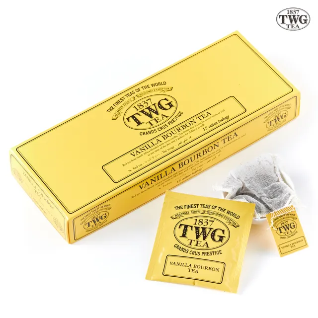 【TWG Tea】手工純棉茶包 波本香草紅茶 15包/盒(Vanilla Bourbon Tea;南非國寶茶)