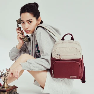 【Kinloch Anderson 金安德森】清新摩卡 小巧機能後背包(酒紅)