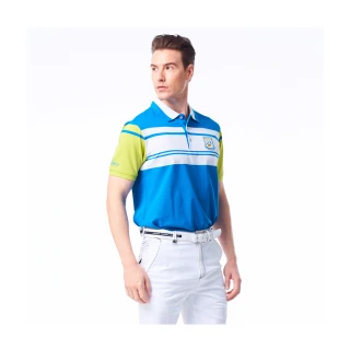 【Jack Nicklaus 金熊】GOLF男款吸濕排汗POLO衫/高爾夫球衫(藍色)