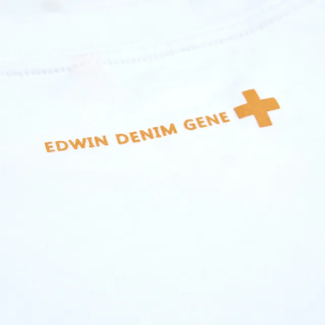 【EDWIN】男裝 PLUS+ 寬版口袋短袖T恤(白色)