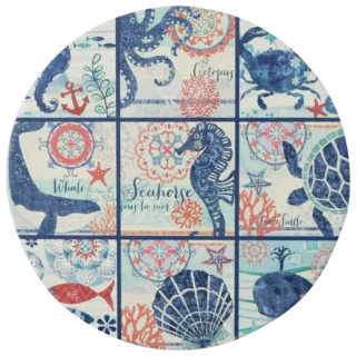 【NITORI 宜得利家居】吸水杯墊 圓形款 海洋(吸水杯墊)