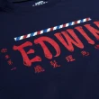 【EDWIN】男裝 理髮廳 霓虹燈LOGO短袖T恤(灰藍色)
