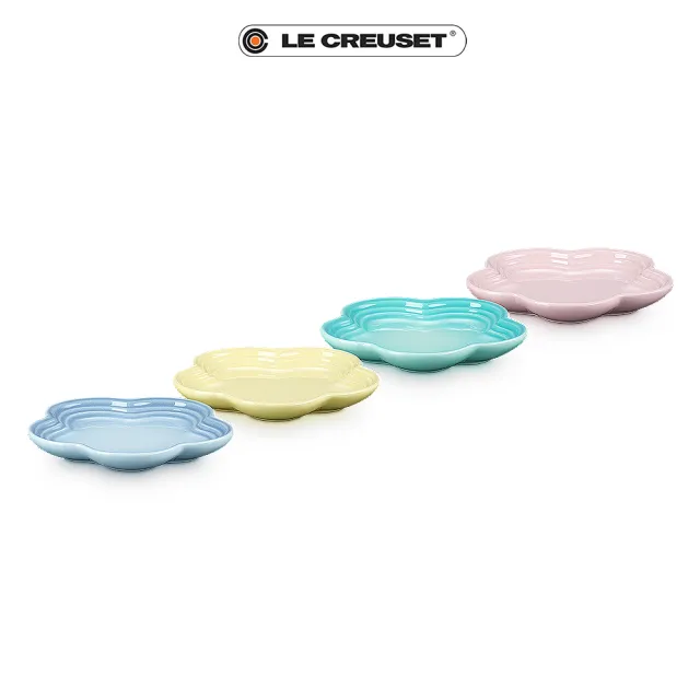 【Le Creuset】雪酪系列花型盤-小-4入