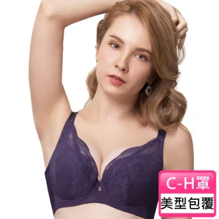 【Swear 思薇爾】Hold波Bra系列C-H罩背心型蕾絲包覆大罩女內衣(戀紫色)_出清品