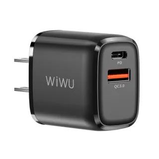 【WiWU】20W PD+QC3.0 Type-C USB 雙孔快充充電器(通過BSMI認證 iPhone 14/13快充)
