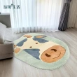 【hoi! 好好生活】童話世界可機洗圓地毯90x110cm-乳牛