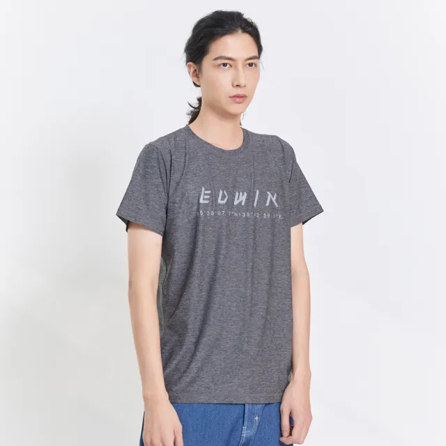 【EDWIN】男裝 EFS吸濕排汗反光短袖T恤(黑色)