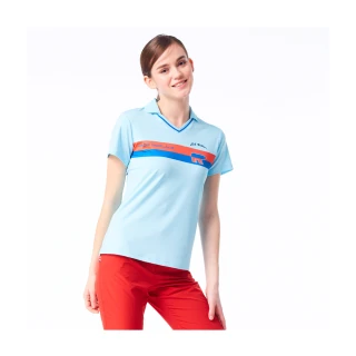 【Jack Nicklaus 金熊】GOLF女款抗UV彈性吸濕排汗POLO衫/高爾夫球衫(藍色)