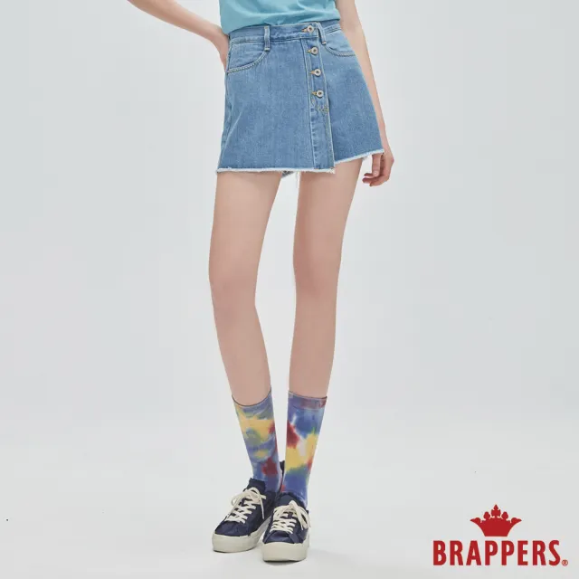 【BRAPPERS】女款 Boy friend系列-高腰全棉褲裙(淺藍)