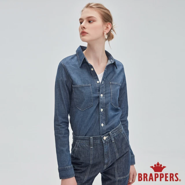 【BRAPPERS】女款 牛仔長袖襯衫(深藍)