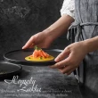 【Homely Zakka】北歐輕奢風黑色磨砂陶瓷餐具/牛排盤/西餐盤_大圓平盤2入組(飯碗 餐具 餐碗 盤子 器皿)