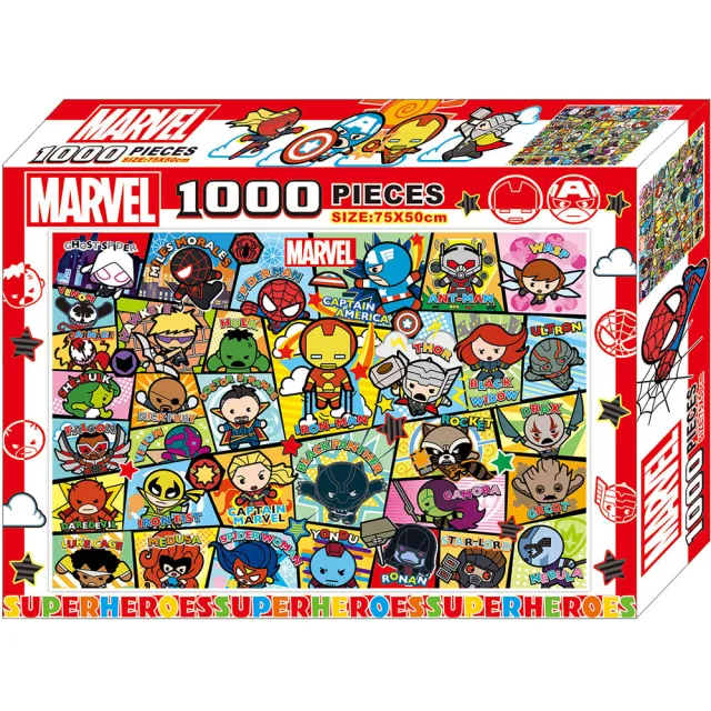 【Disney 漫威】 漫威 卡哇伊1000片盒裝拼圖